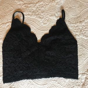 tea and cup lace crop top