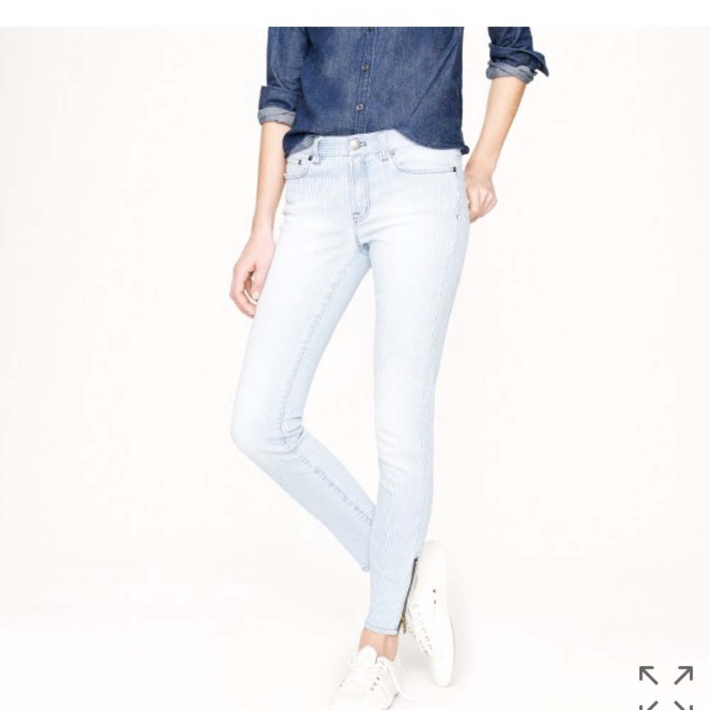 J. Crew toothpick jean in railroad stripe