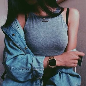 American Apparel cotton spandex sleeveless crop