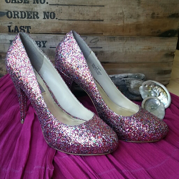 Steve Madden Hot PINK Miami Glitter Barbie Heels - Picture 1 of 6