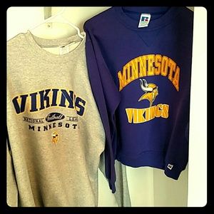 Lot of 2 Minnesota Vikings retro sweatshirts