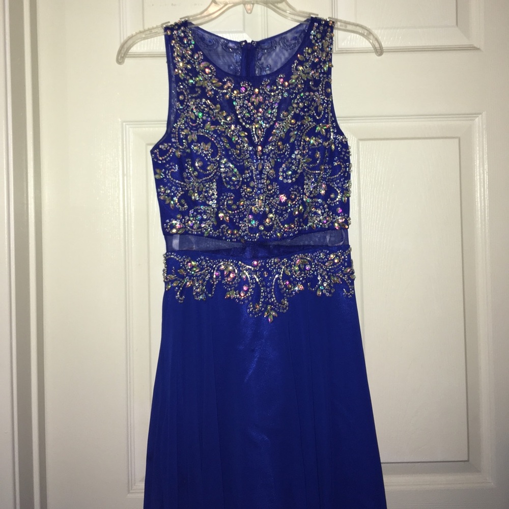 Royal Blue Prom Sleeveless Dress
