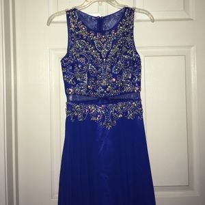 Royal Blue Prom Sleeveless Dress