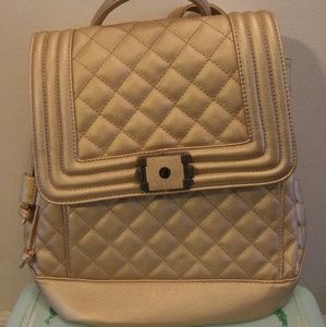 Gold Leather Backpack