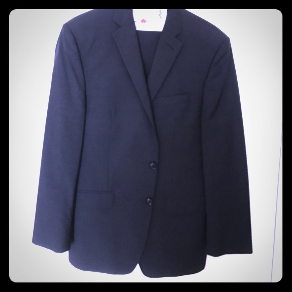 Two piece Calvin Klein dark navy blue suit.