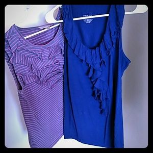 Lot of 2 Ruffle Tank Tops