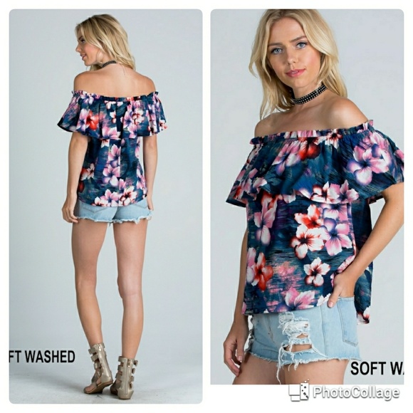 HP PICK NWT FLORAL OFF SHOULDER TOP - Picture 2 of 5