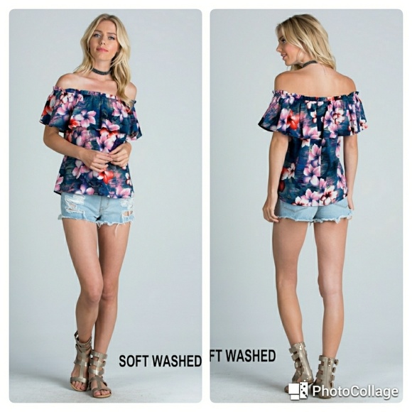 HP PICK NWT FLORAL OFF SHOULDER TOP - Picture 4 of 5