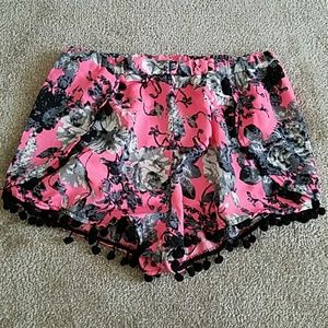 Pink floral shorts