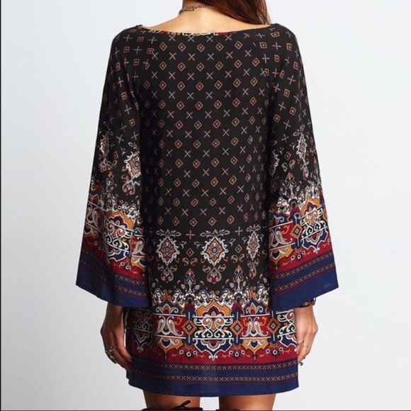 Black floral mini dress - Picture 2 of 4