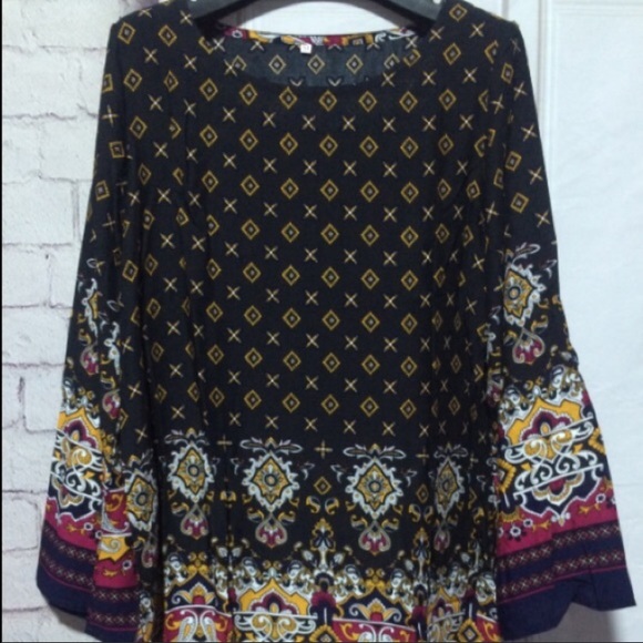 Black floral mini dress - Picture 3 of 4