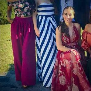 Striped maxi dress S