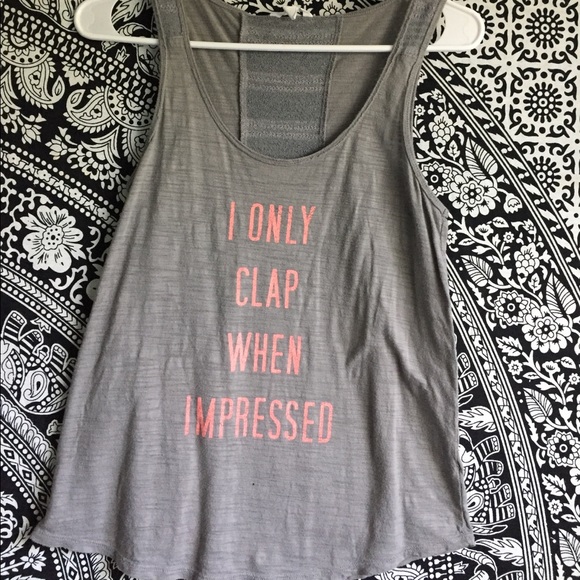 "I only clap when impressed" grey tank top - Picture 1 of 4