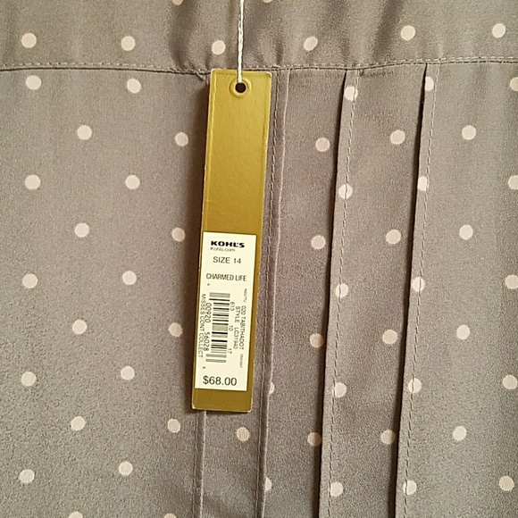 Sold Gray and Pink Polka Dot Dress - Picture 5 of 7