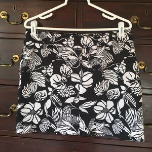 Black and white floral skirt