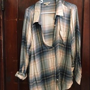 Lucky Brand oversized flowy flannel