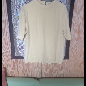 Oscar de la Renta sz M Silk Blouse Light Gold
