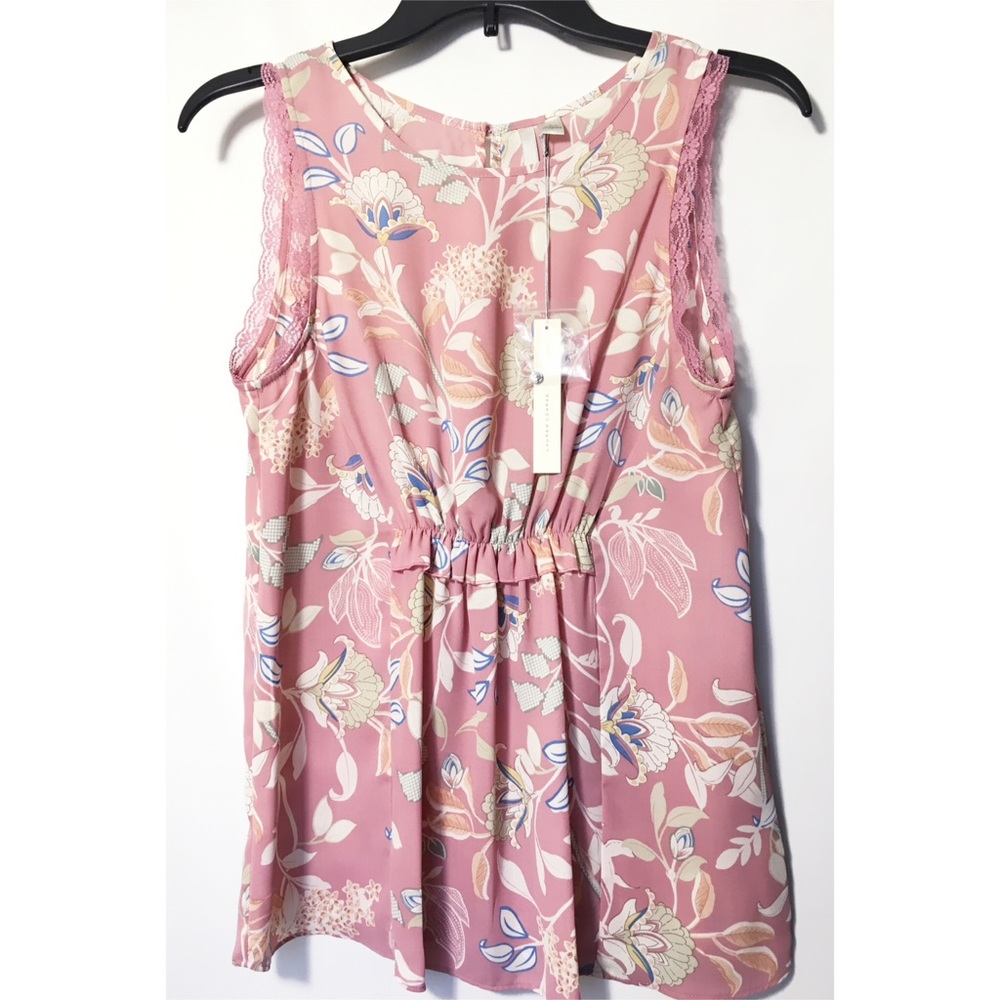 SOLD LC Lauren Conrad Sz L Ruffle Front Tank Top - Picture 4 of 6