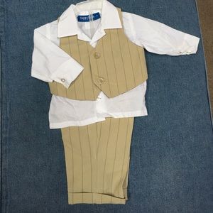 Boys 6/9 month 3 piece suit/vest/button down shirt