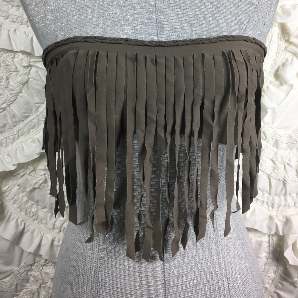 BOYS + ARROWS Henrietta Fringe Bandeau M Espresso