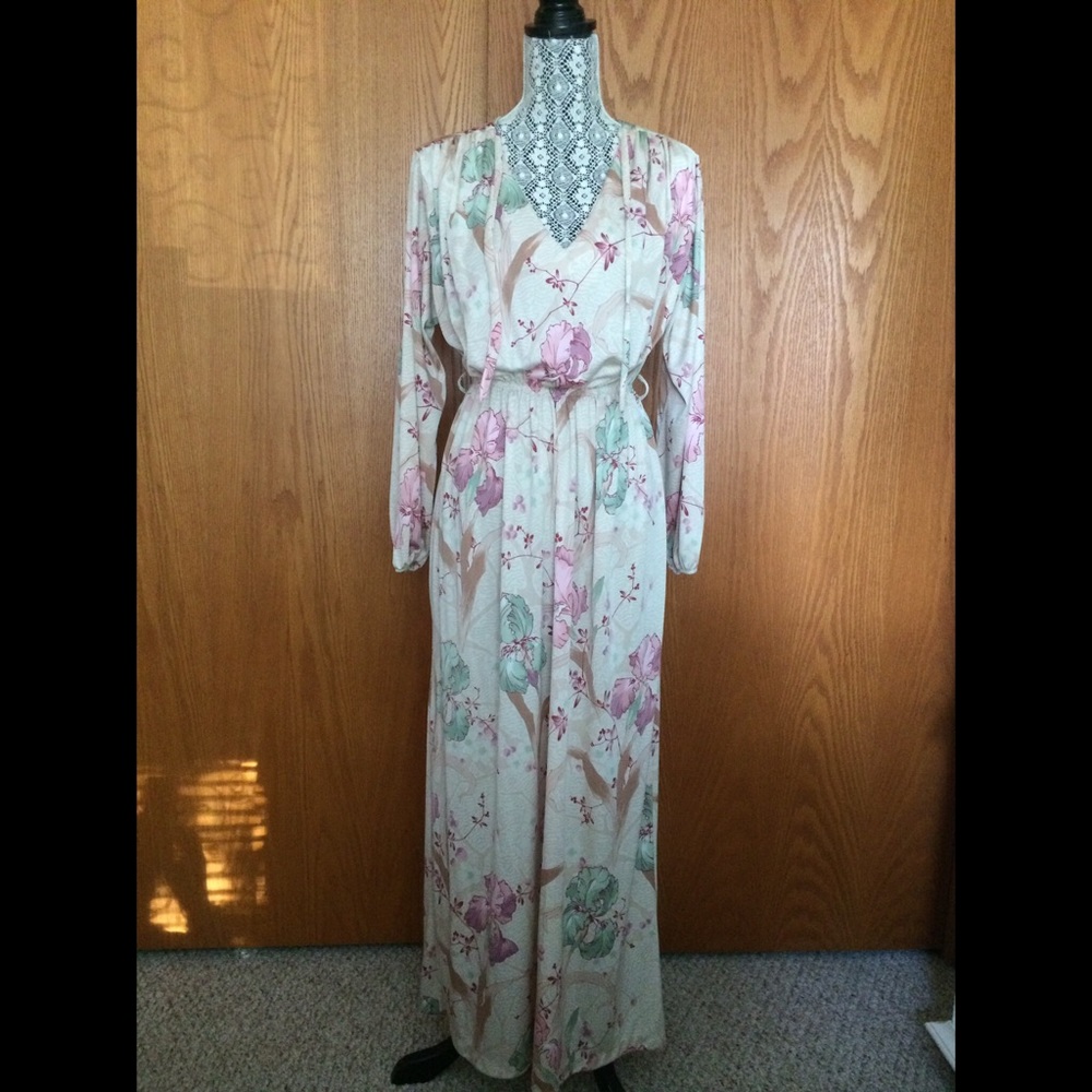 70s Floral Boho Maxi Dress - Festival - S/M