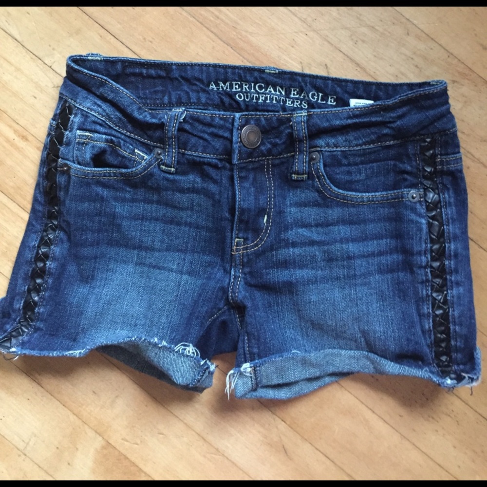 American Eagle stretch jean shorts women's size 00