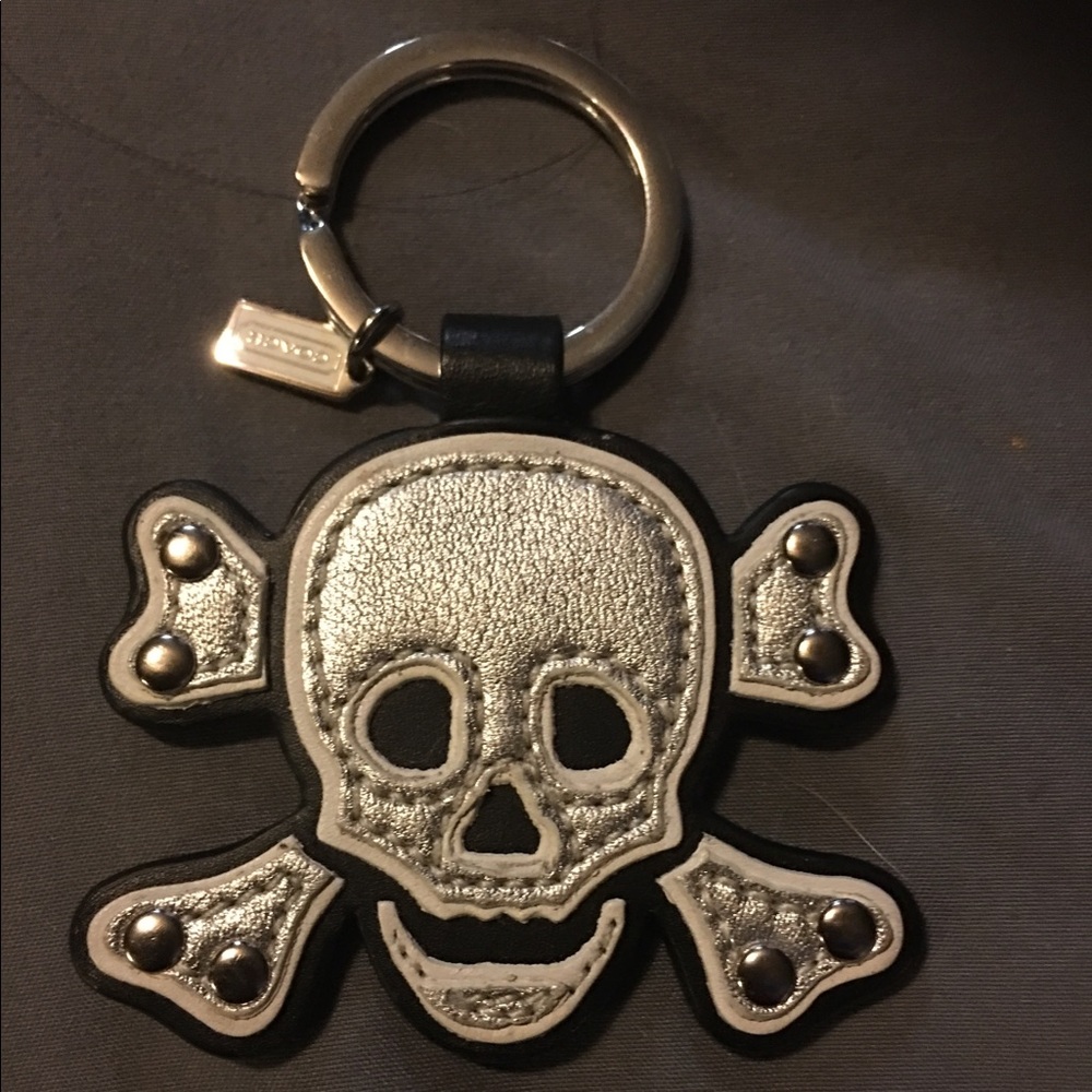 RARE Authentic coach Cross Skull Keychain