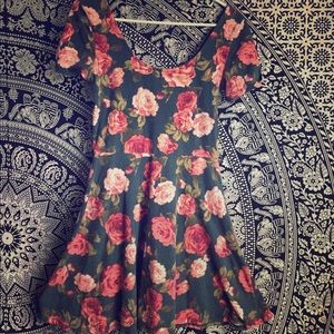 Dark Green floral dress