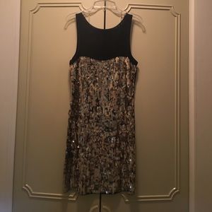 Express Gold Sequin Dress