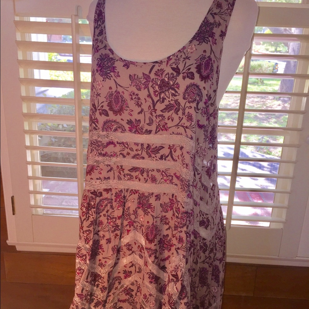 Free People trapeze dress rare flower pattern NWT