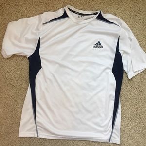 MENS WHITE ADIDAS WORKOUT SHIRT