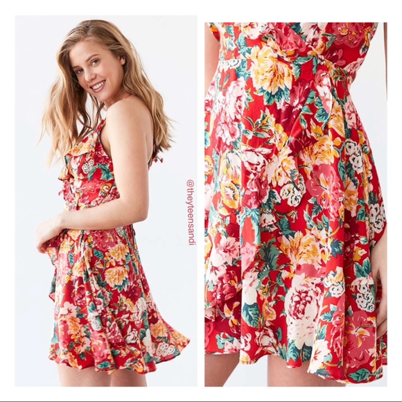 Urban Outfitters Sabina Ruffle Wrap Mini Dress - Picture 4 of 4