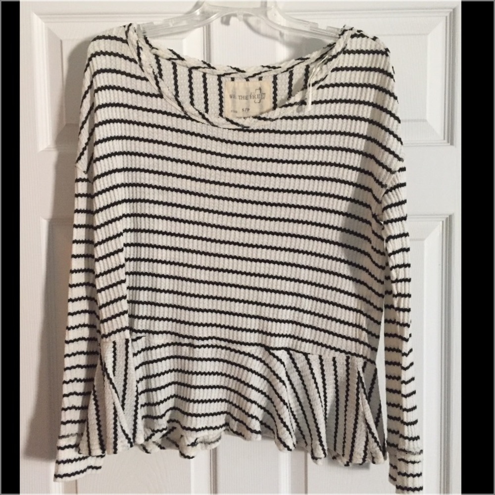 Free people stripe peplum top
