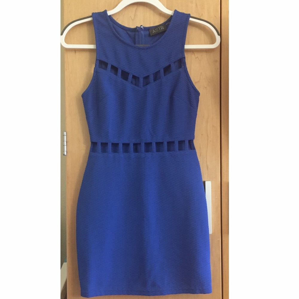 Royal blue cutout dress