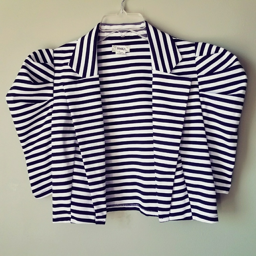 Unique B&W Striped Blazer