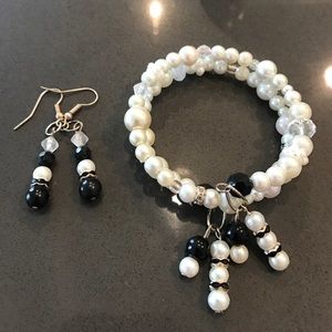 Bridesmaid earrings and bracelet