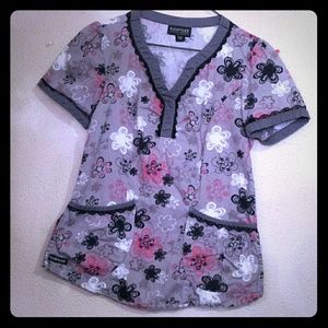 Rampage Floral Scrub Top XS