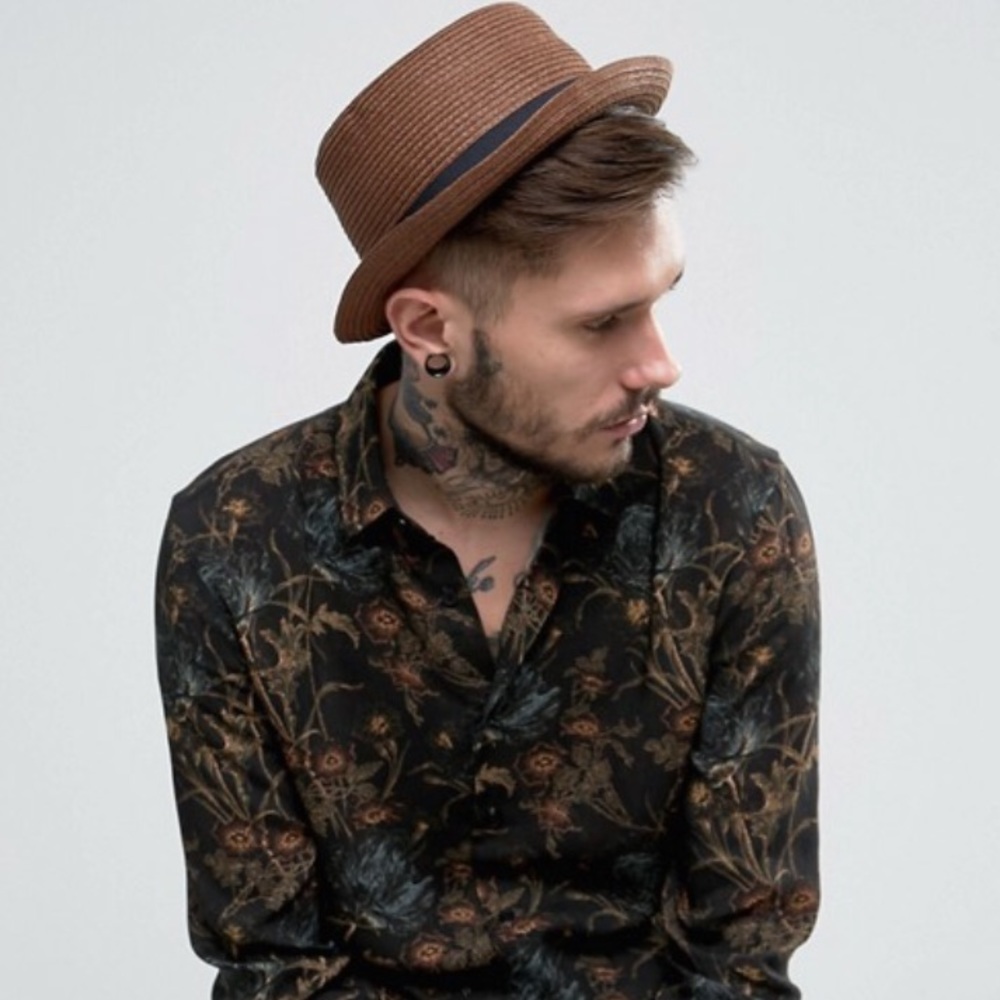 Unisex Brown Straw Hat