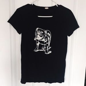 J Crew Navy Bulldog Tee