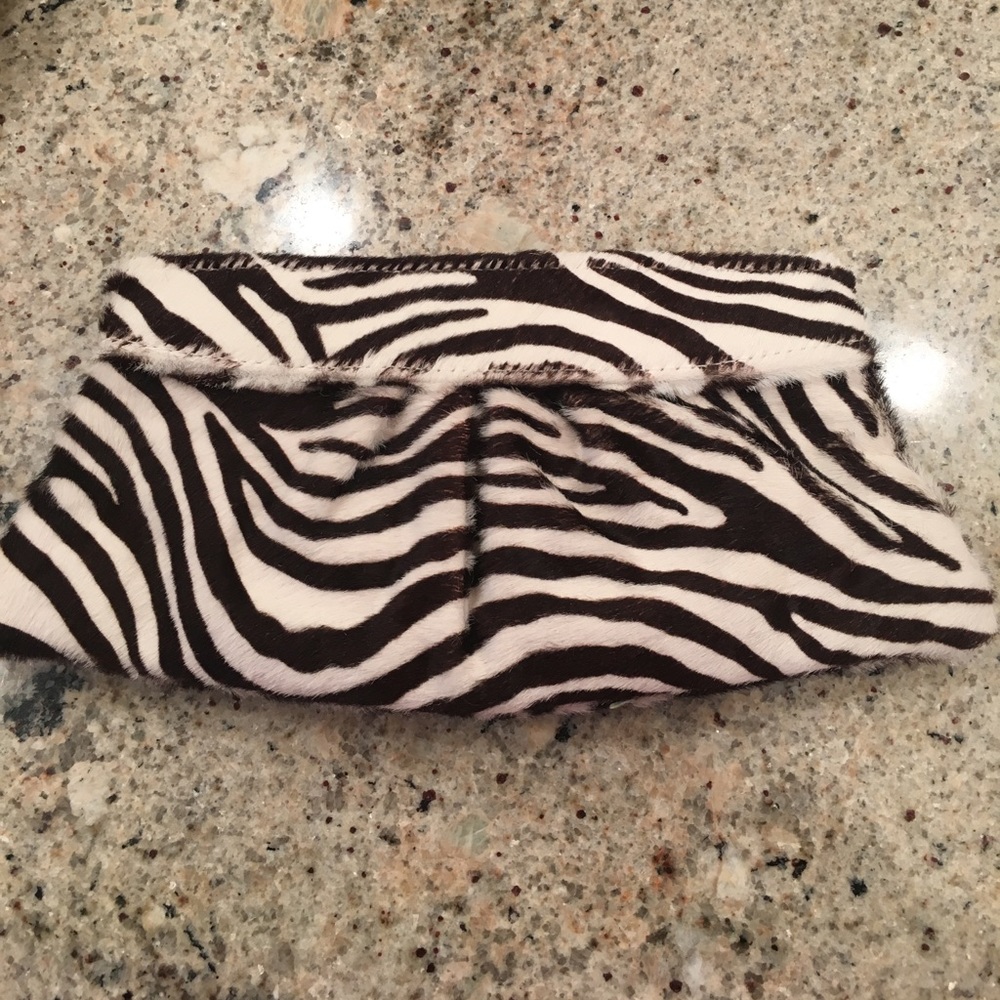 EUC Lauren Merkin Zebra Clutch