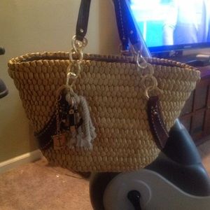 Juicy Couture Straw and Leather Tote