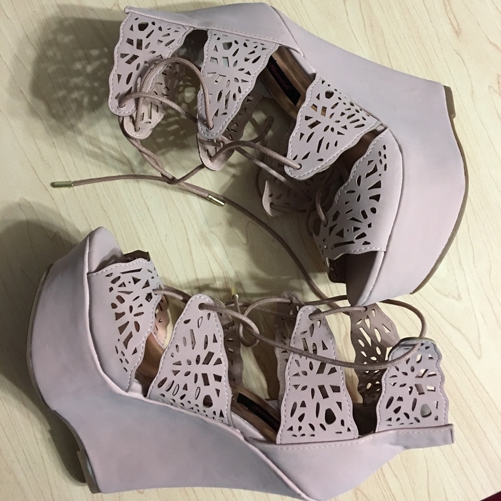 Lace up wedges