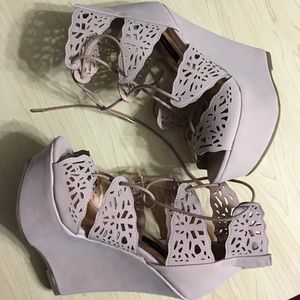 Lace up wedges