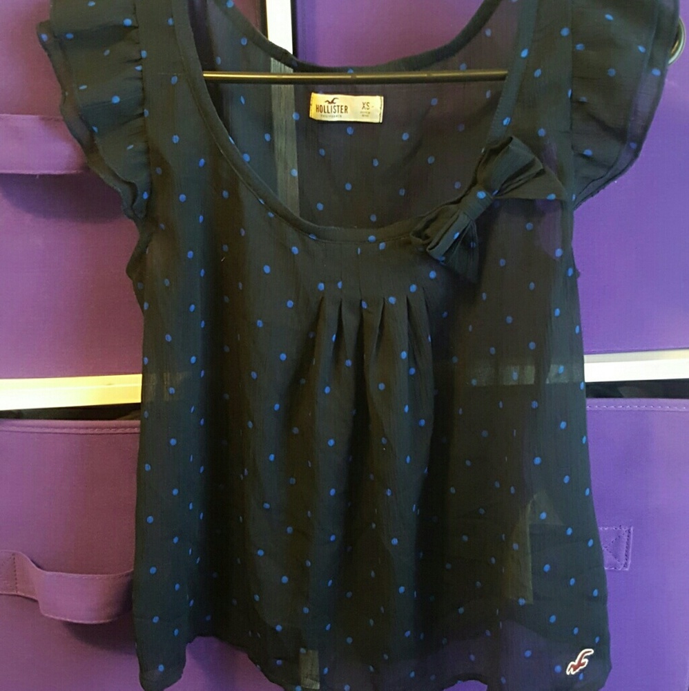 Hollister sleeveless blue sheer seethrough blouse