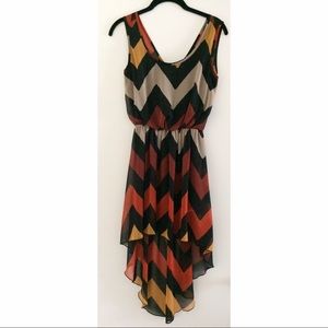 Chevron hi-low dress
