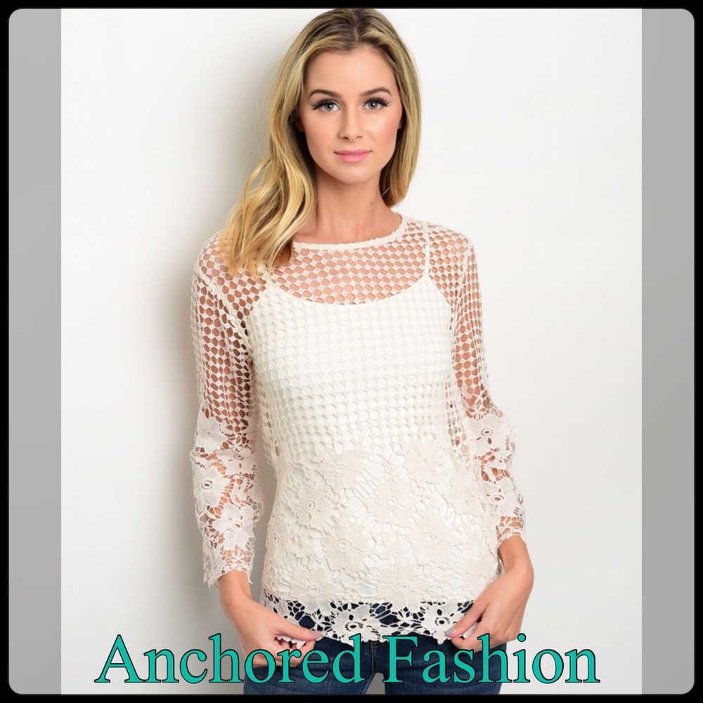 Cream Crochet Over-lay