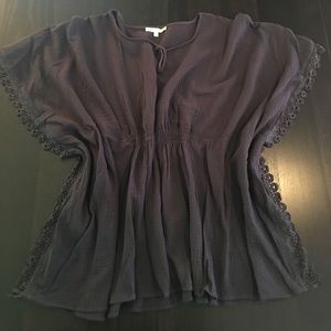 Gray Tunic Top with lace trim