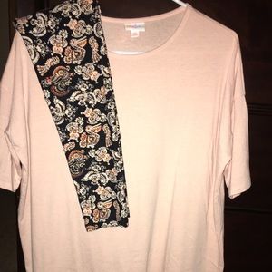 Lularoe XS Irma top and OS leggings