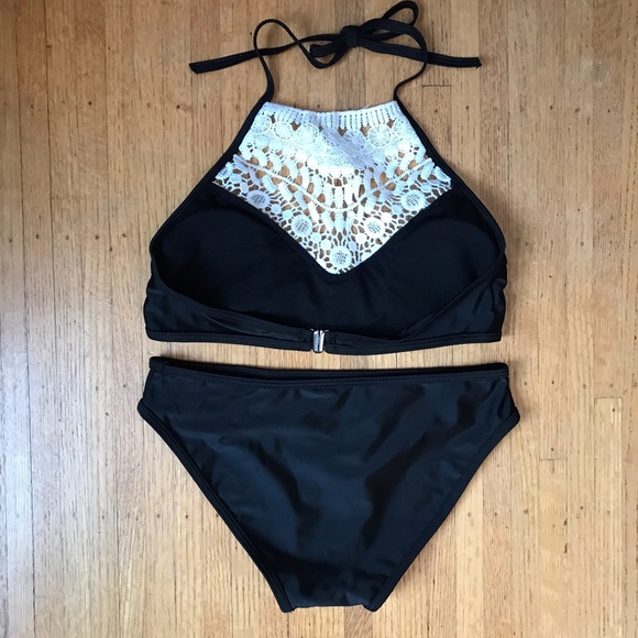 NWT black white crochet bikini - Picture 4 of 4