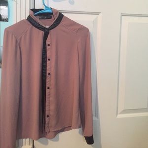 Black and brownish purple long sleeve button down